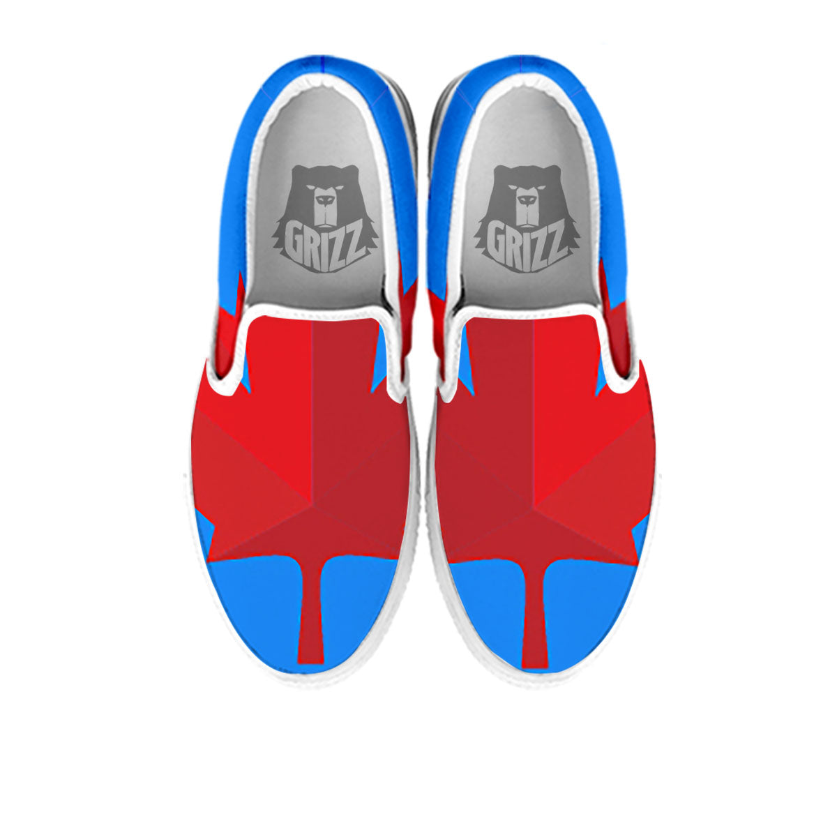 Maple Leaf Autumn Print White Slip On Shoes-grizzshop