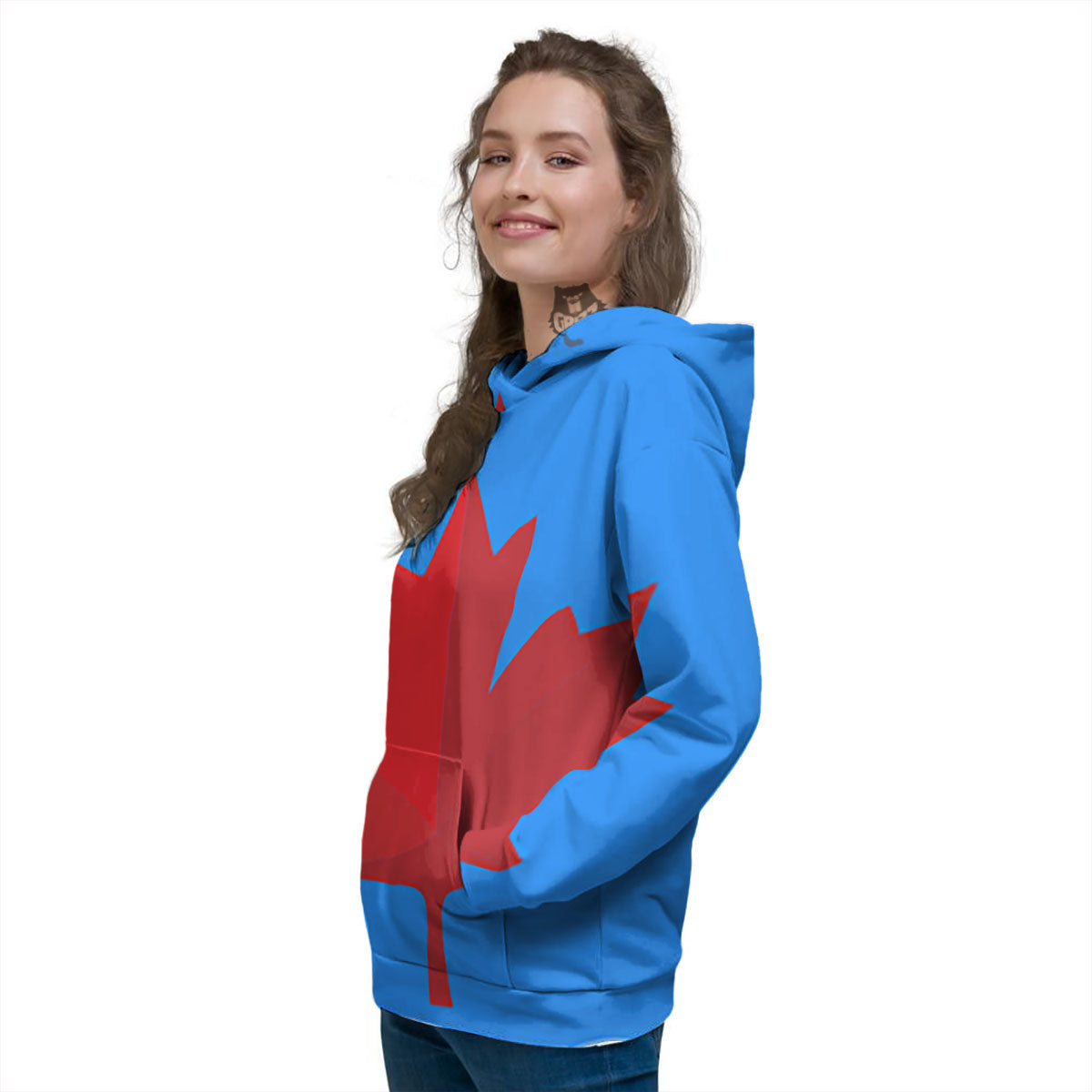 Maple Leaf Autumn Print Women's Hoodie-grizzshop