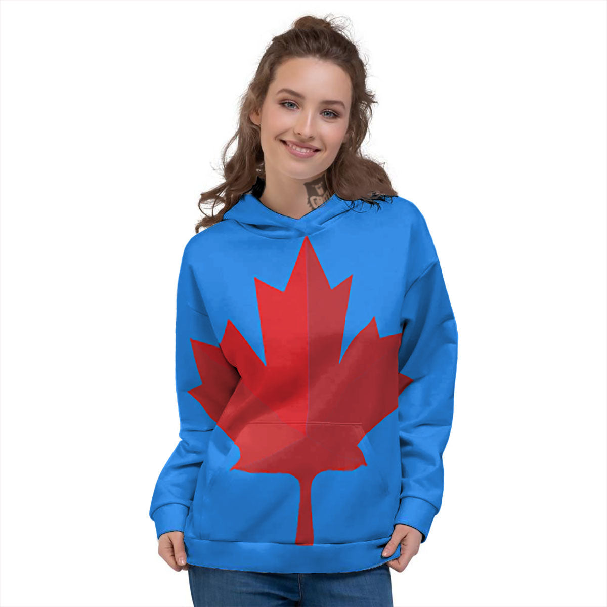 Maple Leaf Autumn Print Women's Hoodie-grizzshop