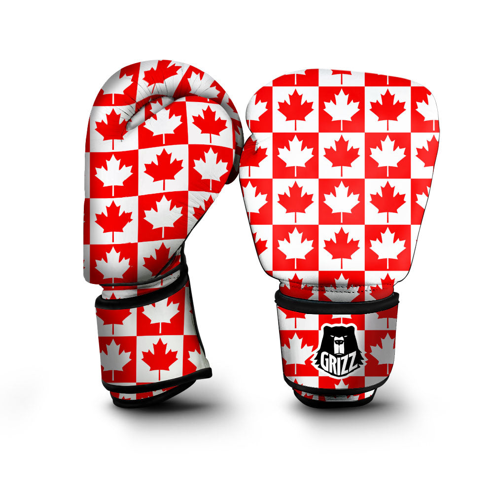 Maple Leaf Canada Print Pattern Boxing Gloves-grizzshop