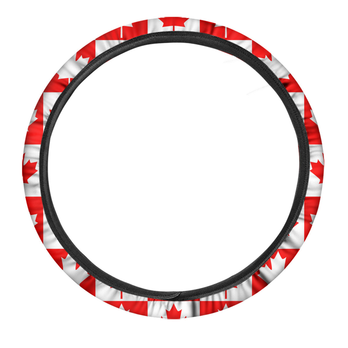 Maple Leaf Canada Print Pattern Car Steering Wheel Cover-grizzshop
