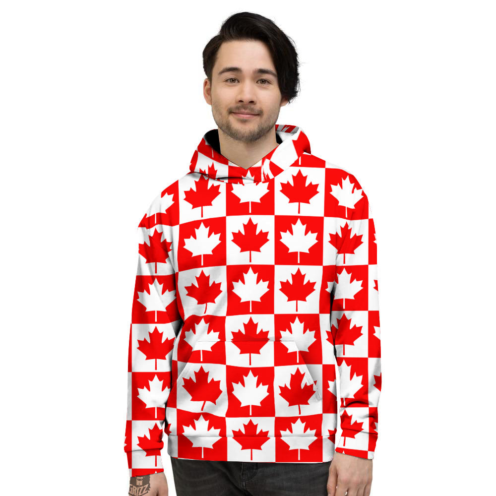Maple Leaf Canada Print Pattern Men's Hoodie-grizzshop