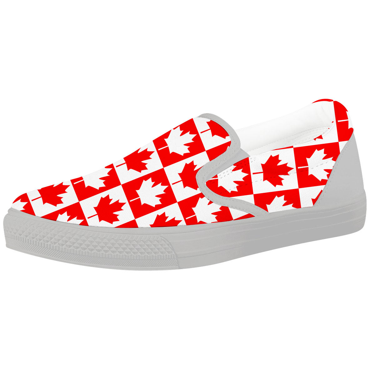 Maple Leaf Canada Print Pattern White Slip On Shoes-grizzshop