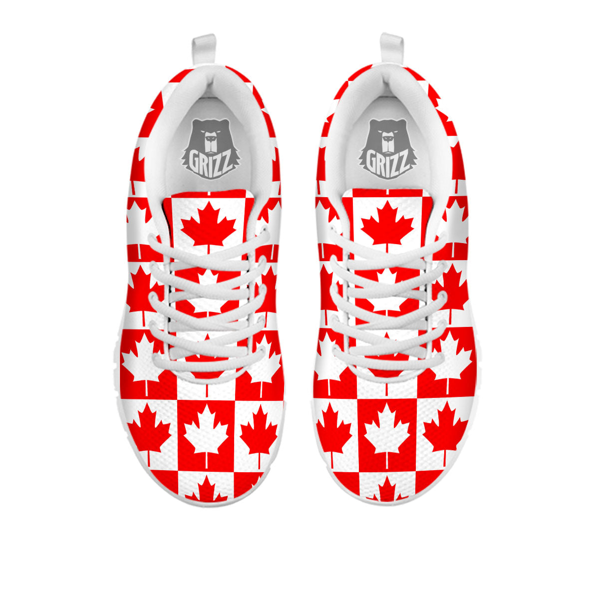 Maple Leaf Canada Print Pattern White Sneaker-grizzshop