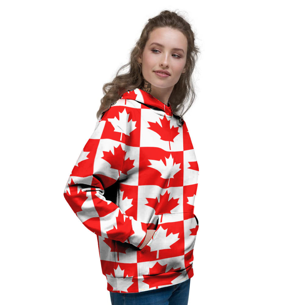 Maple Leaf Canada Print Pattern Women's Hoodie-grizzshop