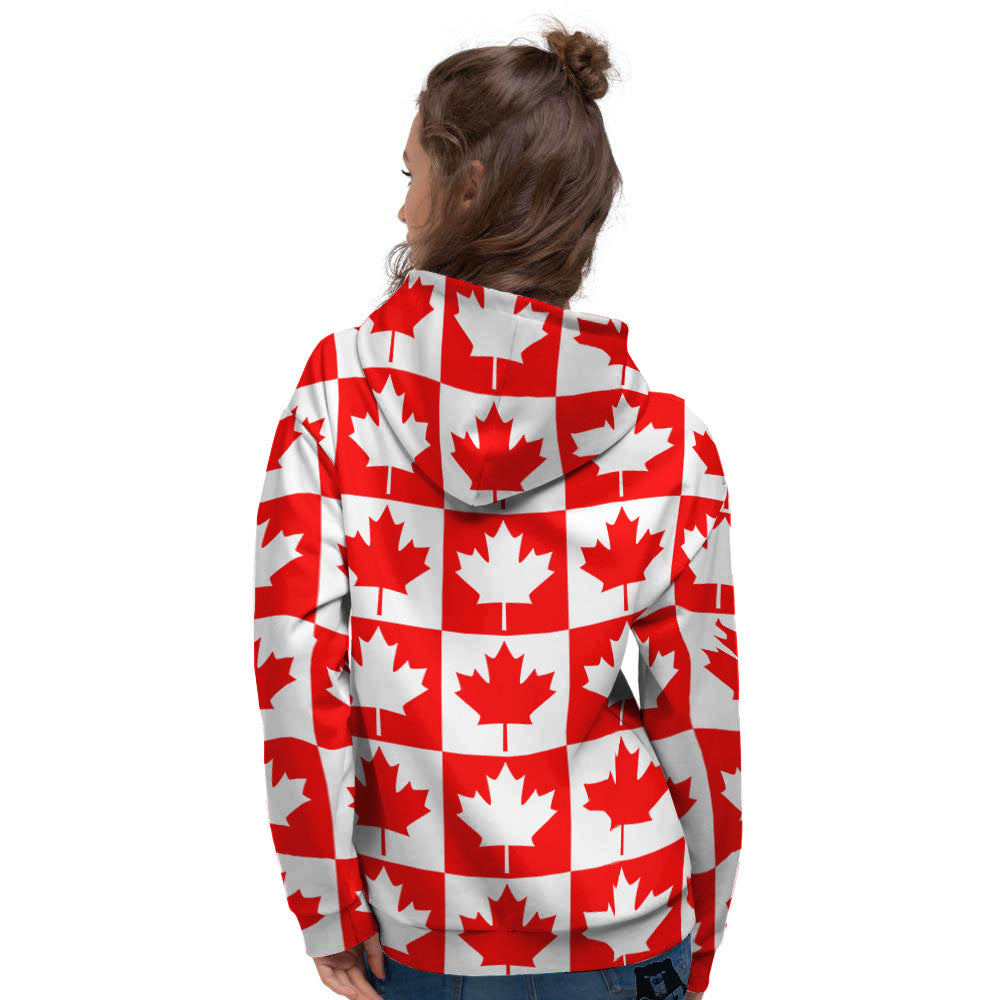 Maple Leaf Canada Print Pattern Women's Hoodie-grizzshop