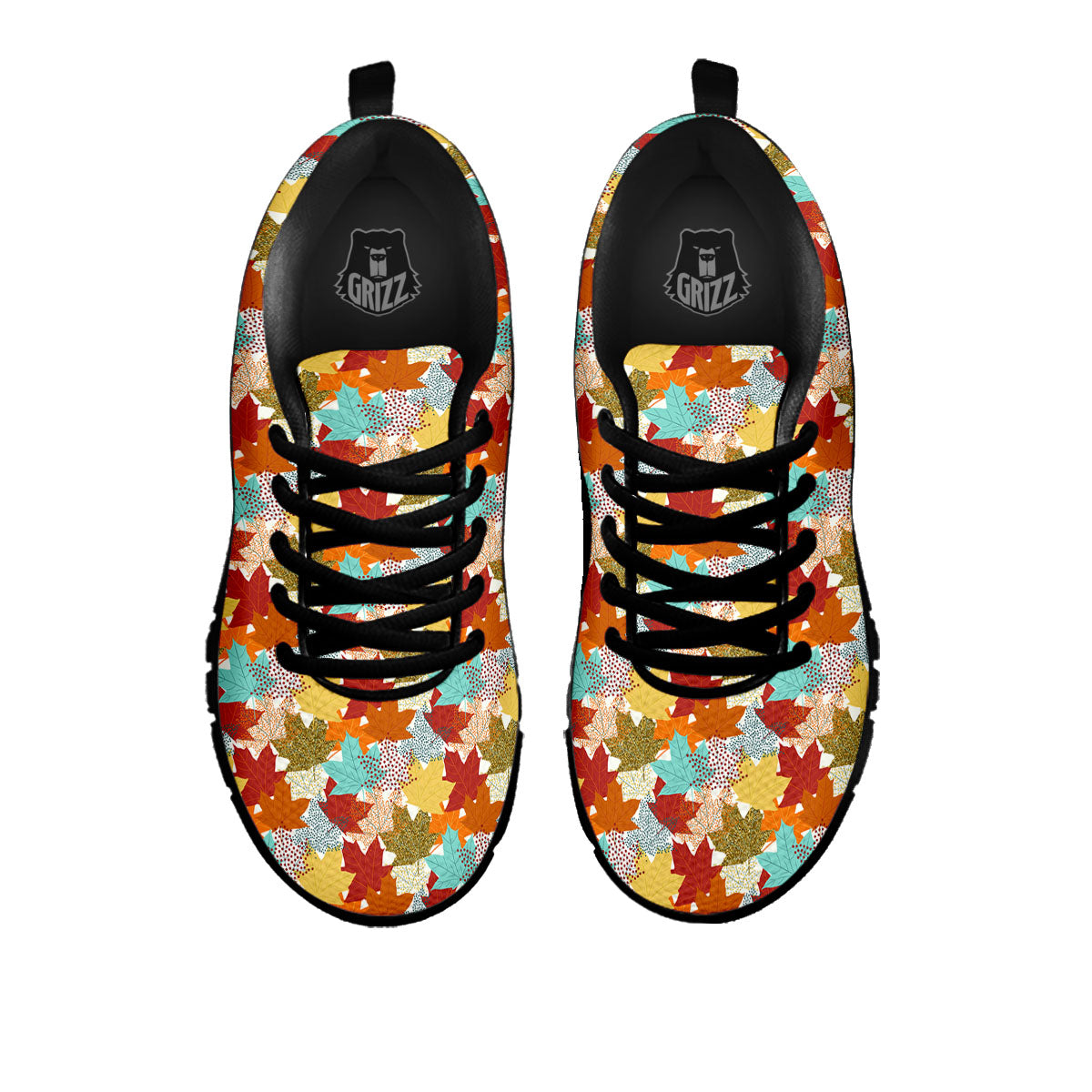Maple Leaf Canadian Print Pattern Black Sneaker-grizzshop