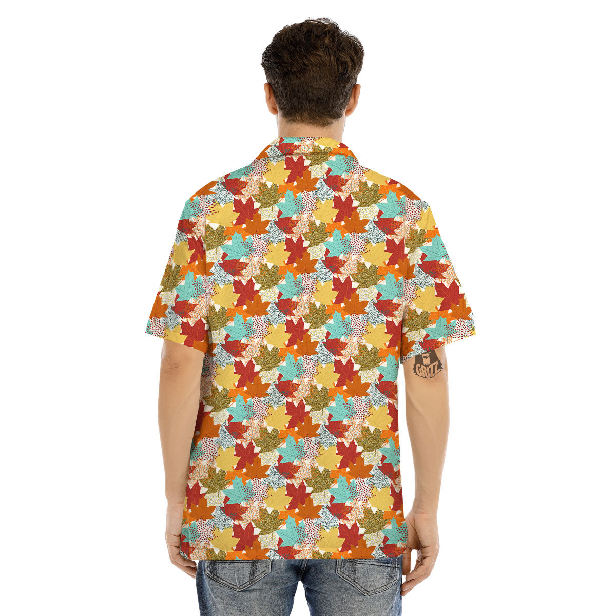 Maple Leaf Canadian Print Pattern Men's Hawaiian Shirt-grizzshop