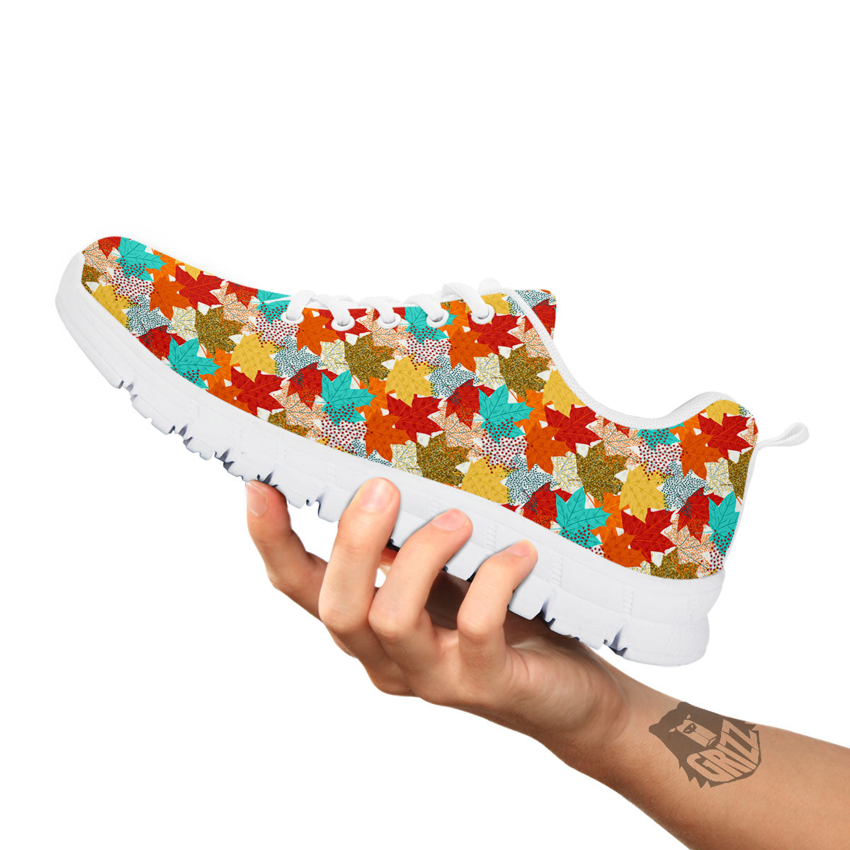 Maple Leaf Canadian Print Pattern White Sneaker-grizzshop