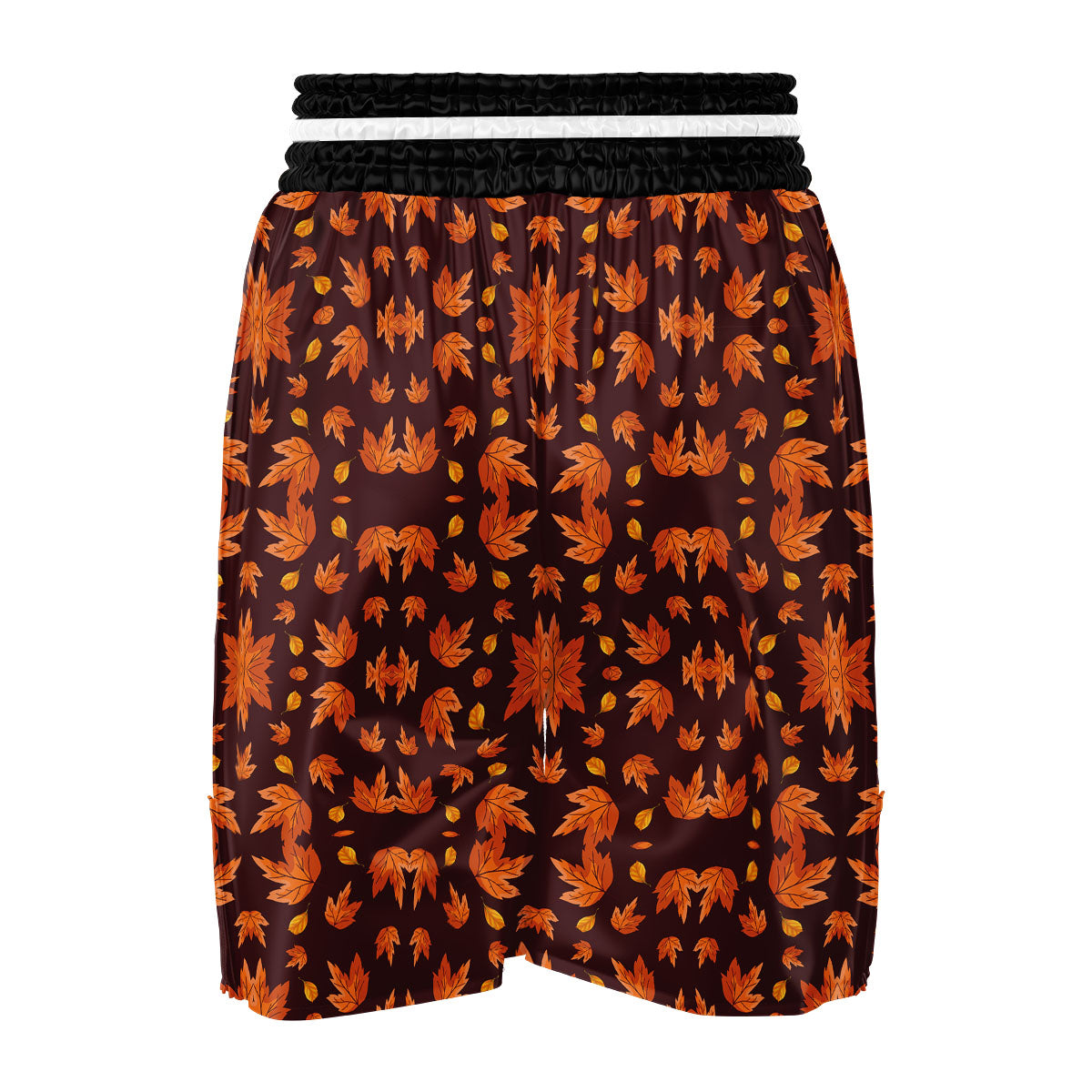 Maple Leaves Orange Print Pattern Boxing Shorts-grizzshop