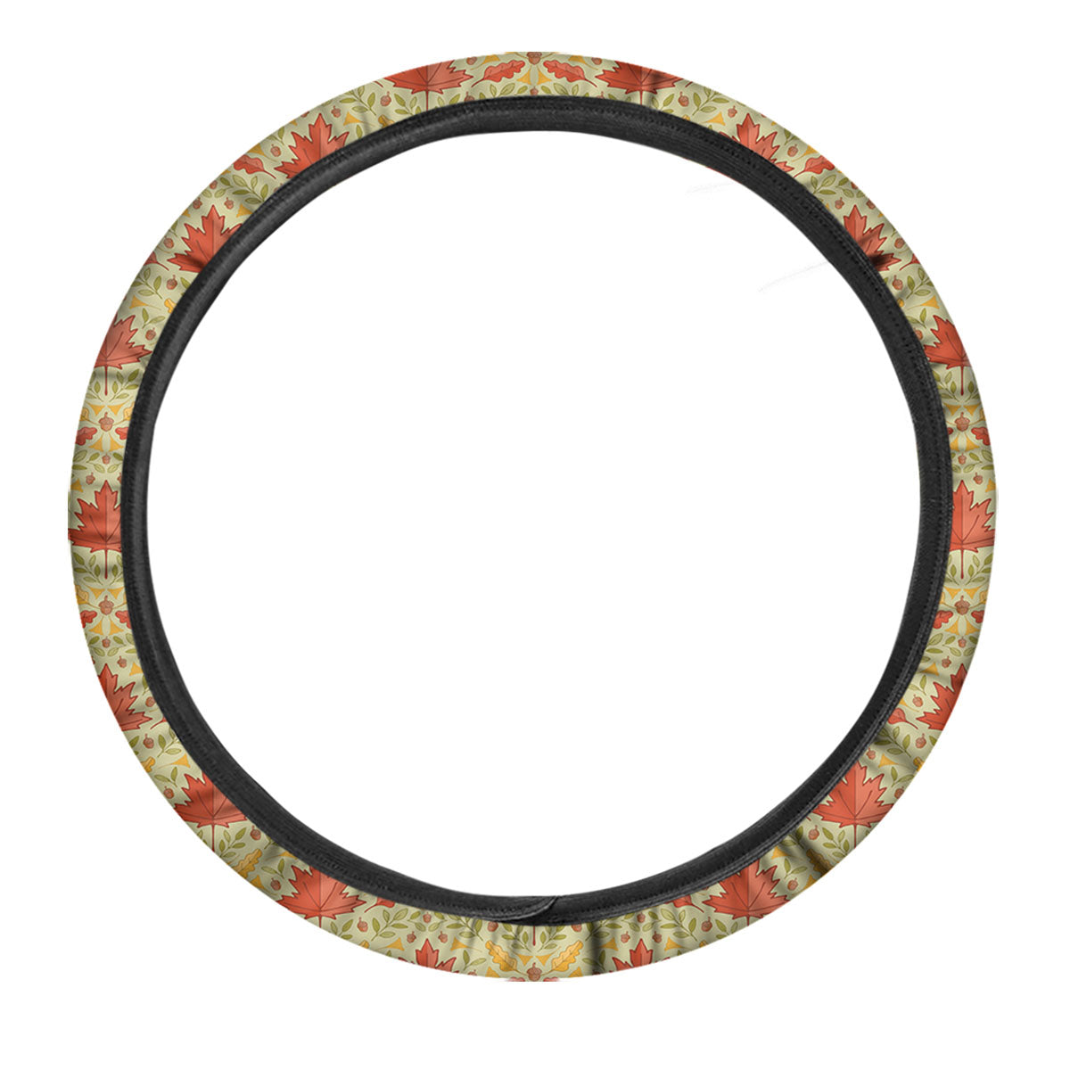 Maple Leaves Print Pattern Car Steering Wheel Cover-grizzshop