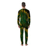 Marble Abstract texture Gold And Dark Green Print Men's Pajamas-grizzshop