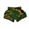 Marble Abstract texture Gold And Dark Green Print Muay Thai Boxing Shorts-grizzshop