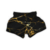 Marble Black Gold Print Muay Thai Boxing Shorts-grizzshop