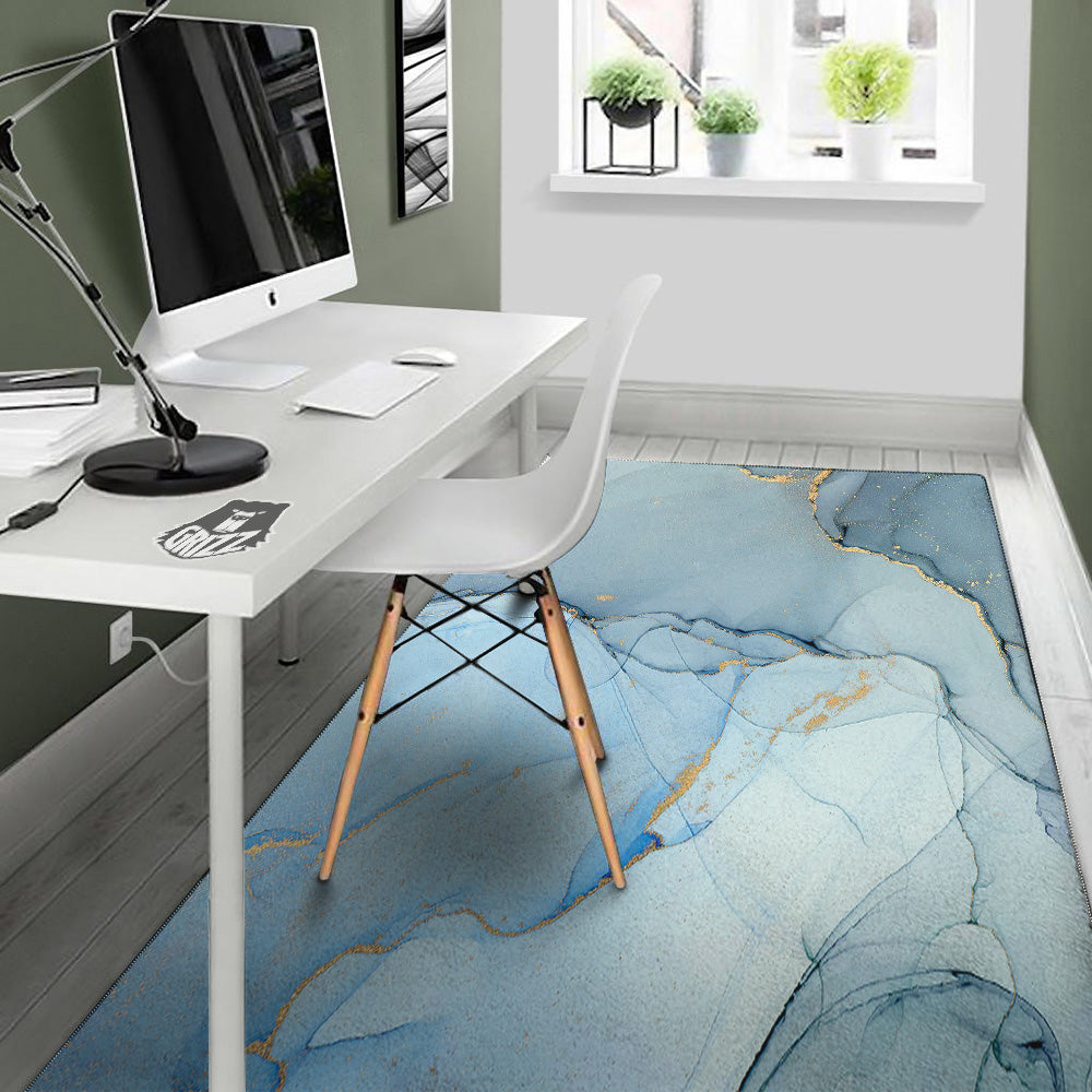 Marble Blue Print Floor Mat-grizzshop