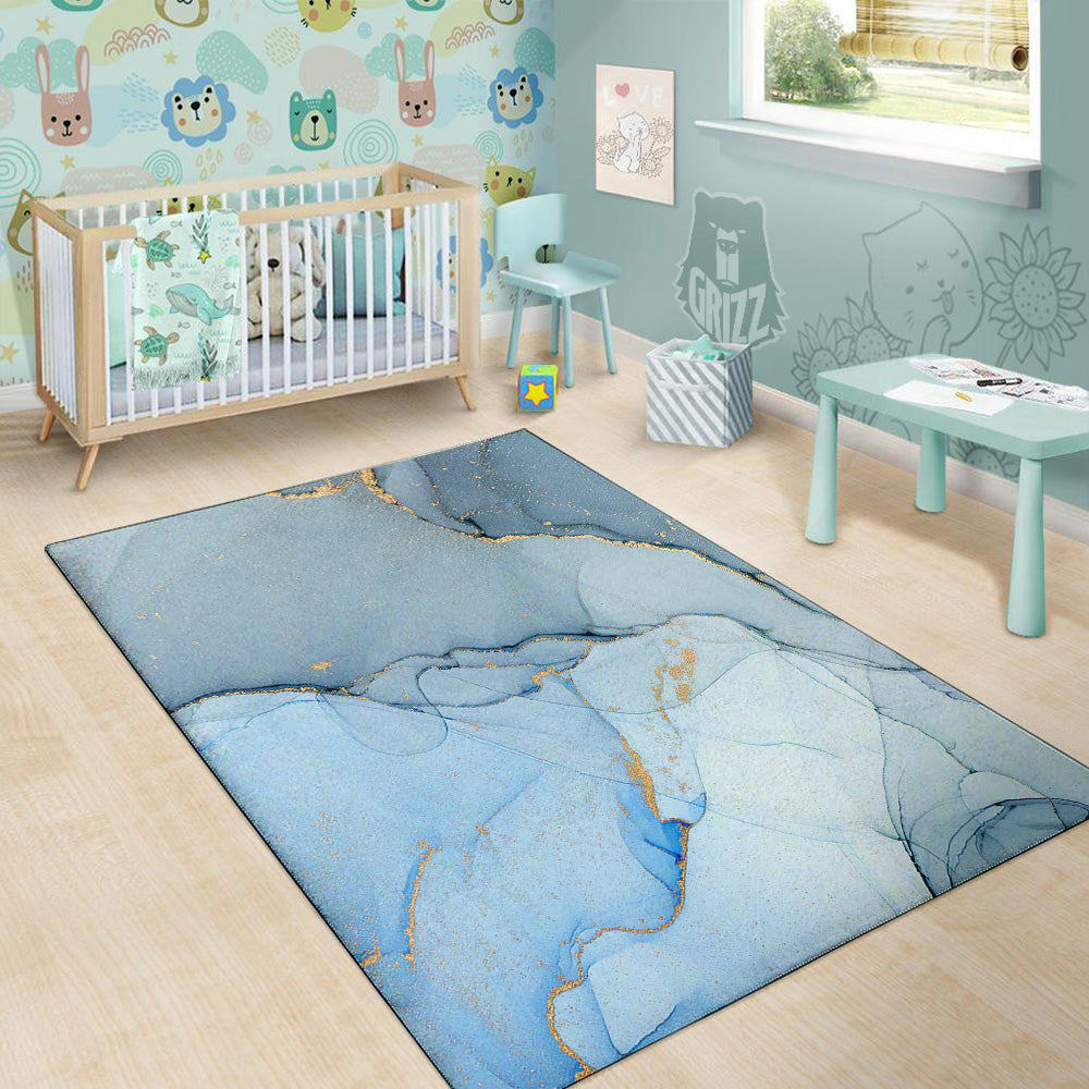 Marble Blue Print Floor Mat-grizzshop
