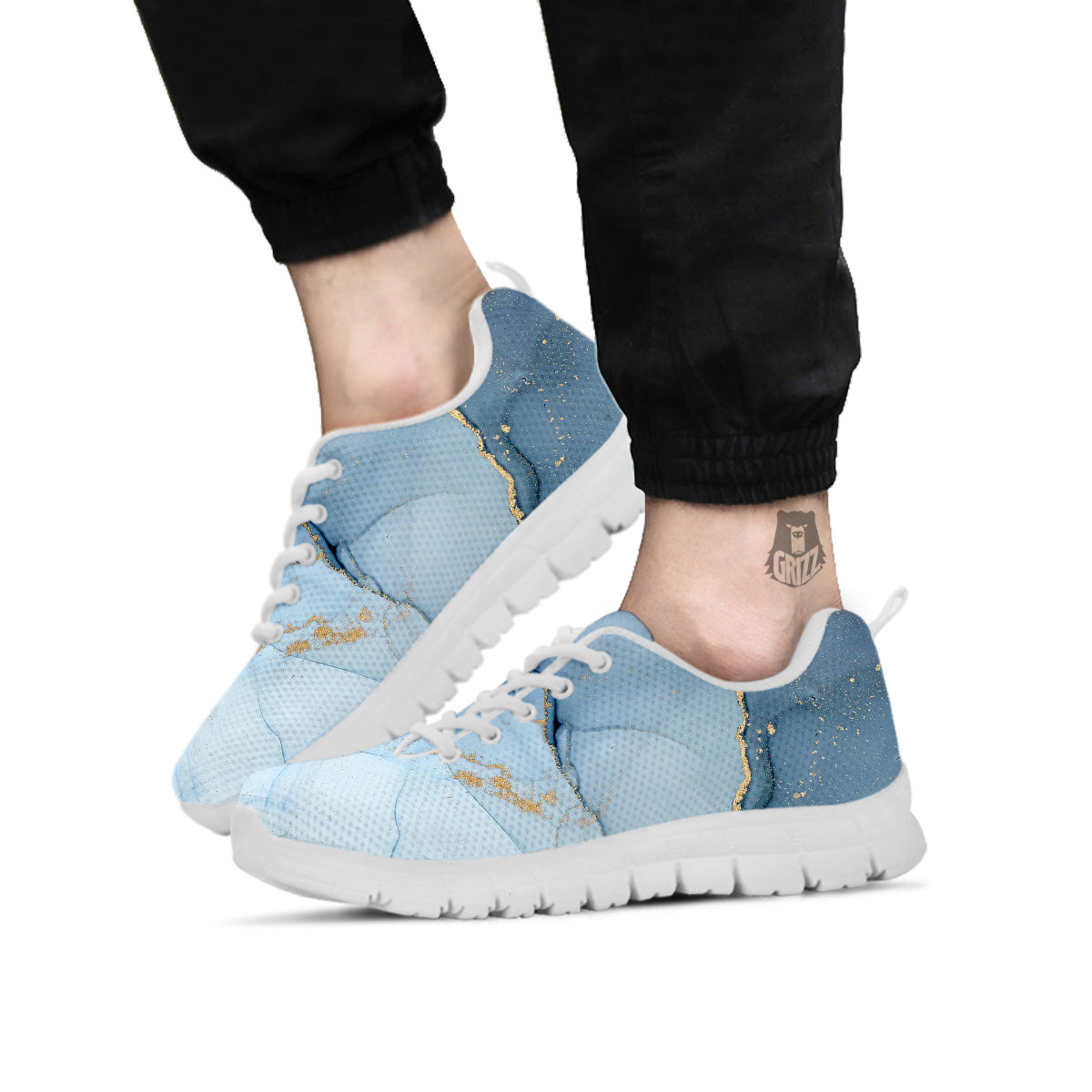Marble Blue Print White Sneaker-grizzshop