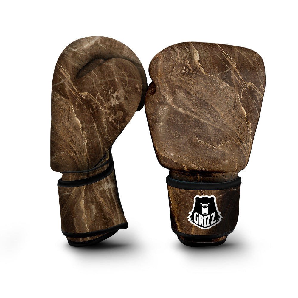 Marble Brown Print Boxing Gloves-grizzshop
