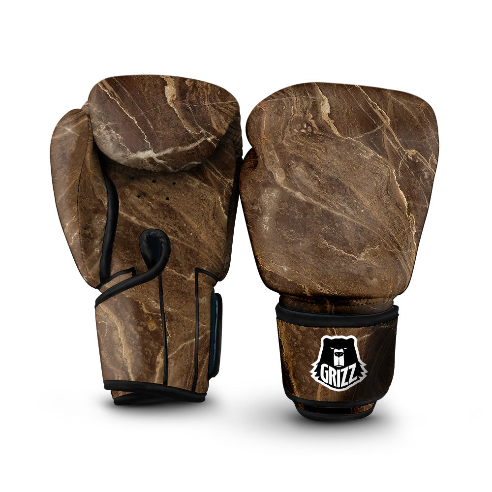 Marble Brown Print Boxing Gloves-grizzshop