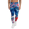 Marble Cartoon Texture Red Blue Print Men's Leggings-grizzshop