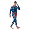 Marble Cartoon Texture Red Blue Print Men's Pajamas-grizzshop