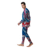 Marble Cartoon Texture Red Blue Print Men's Pajamas-grizzshop