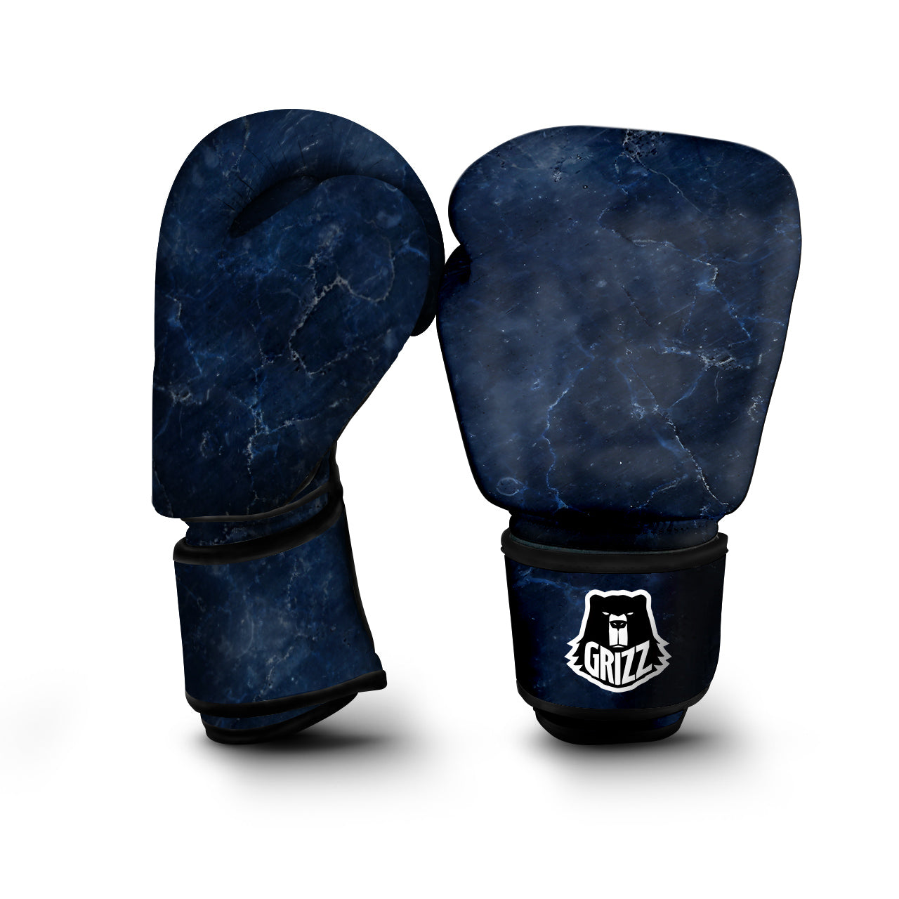 Marble Dark Blue Print Boxing Gloves-grizzshop