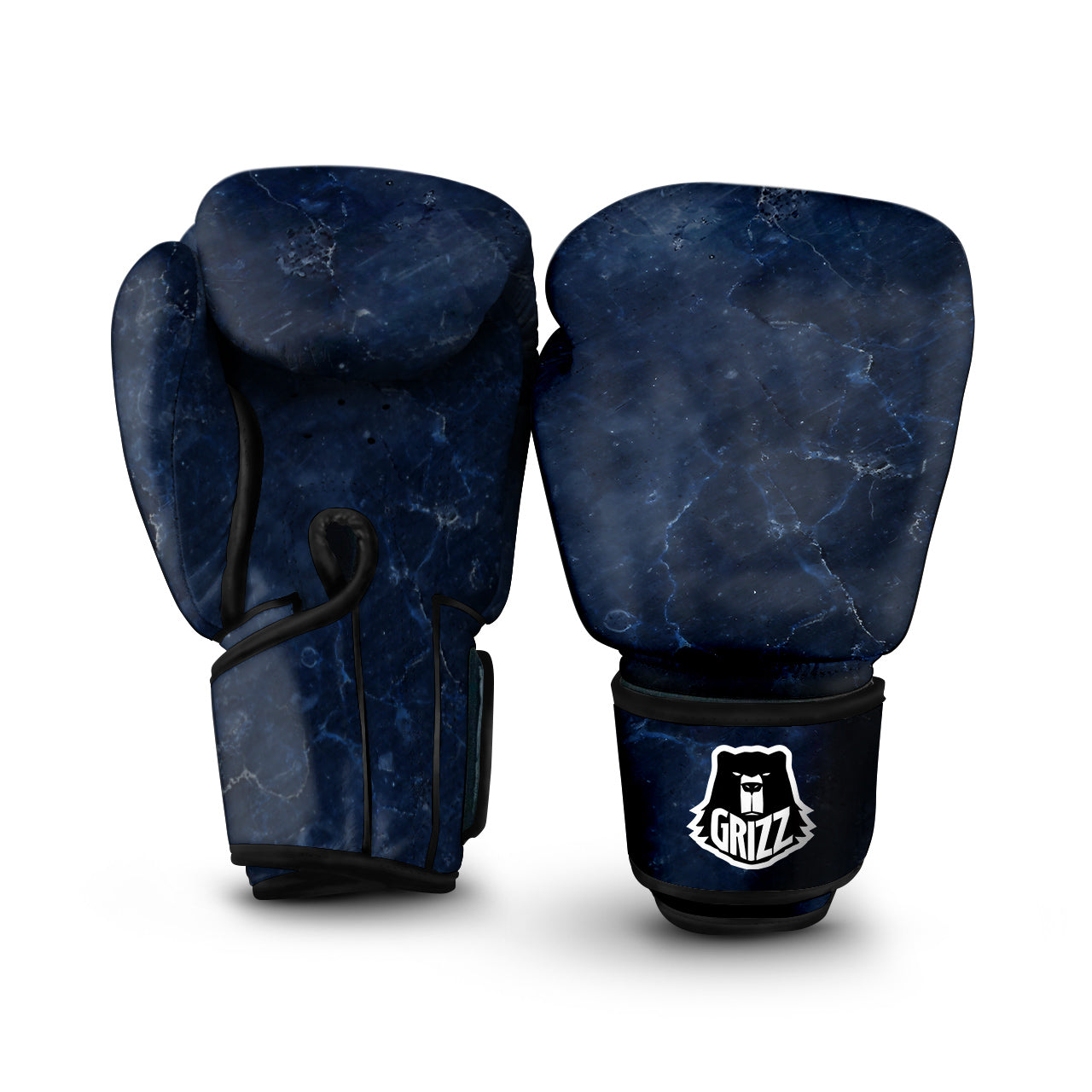 Marble Dark Blue Print Boxing Gloves-grizzshop