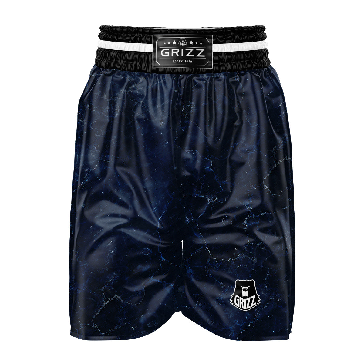 Marble Dark Blue Print Boxing Shorts-grizzshop