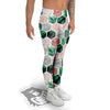 Marble Geometric And Tropical Leaves Print Men's Leggings-grizzshop