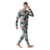 Marble Geometric And Tropical Leaves Print Men's Pajamas-grizzshop