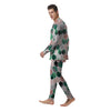 Marble Geometric And Tropical Leaves Print Men's Pajamas-grizzshop