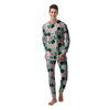 Marble Geometric And Tropical Leaves Print Men's Pajamas-grizzshop