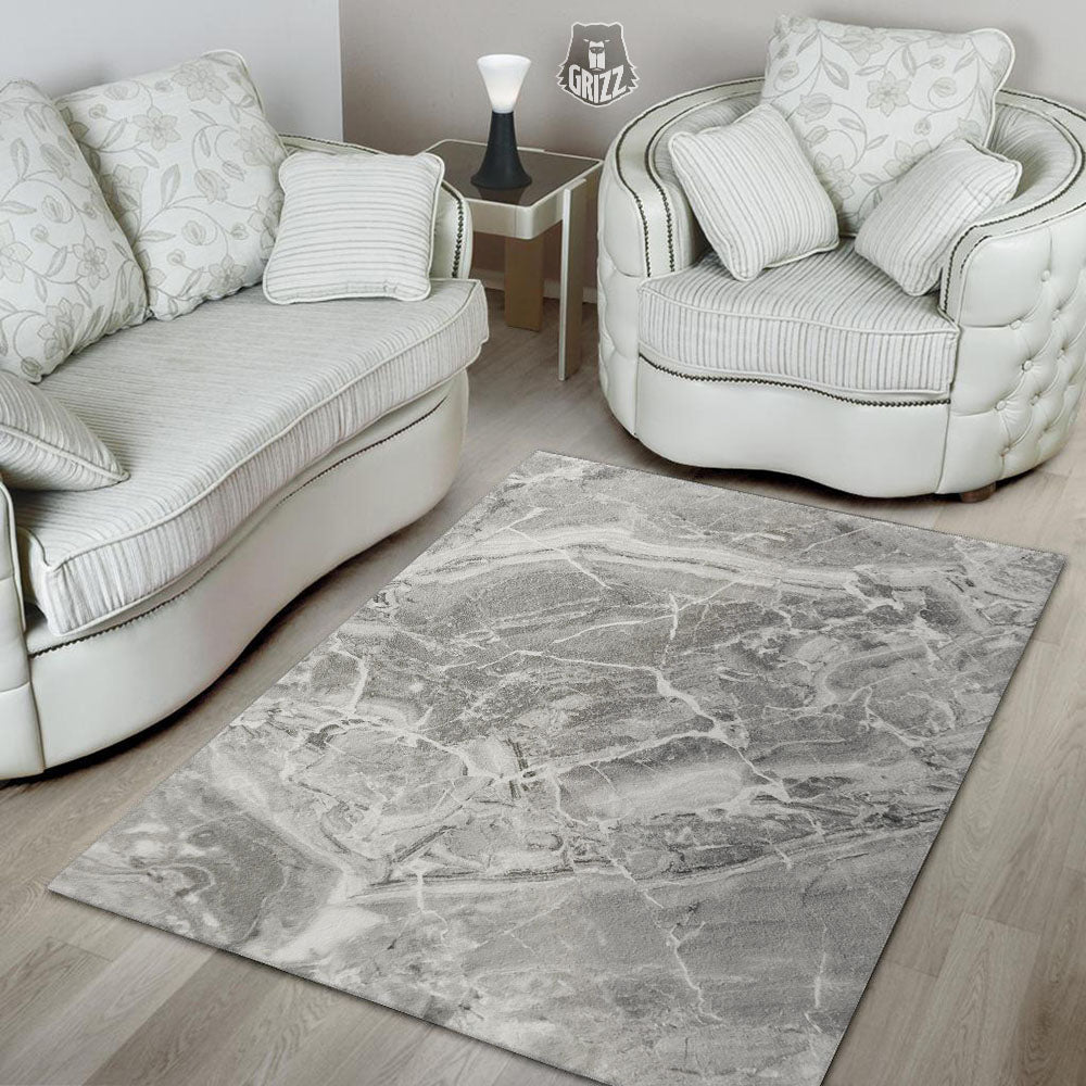 Marble Grey Print Floor Mat-grizzshop