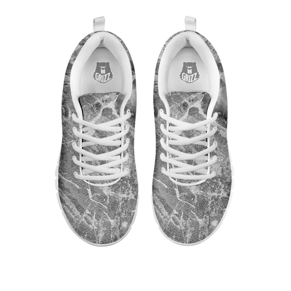 Marble Grey Print White Sneaker-grizzshop