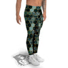 Marble Hexagon Green Tropical Print Pattern Men's Leggings-grizzshop