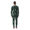 Marble Hexagon Green Tropical Print Pattern Men's Pajamas-grizzshop