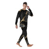 Marble Liquid Black Gold Print Men's Pajamas-grizzshop