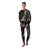 Marble Liquid Black Gold Print Men's Pajamas-grizzshop