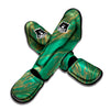 Marble Liquid Green Gold Print Muay Thai Shin Guards-grizzshop