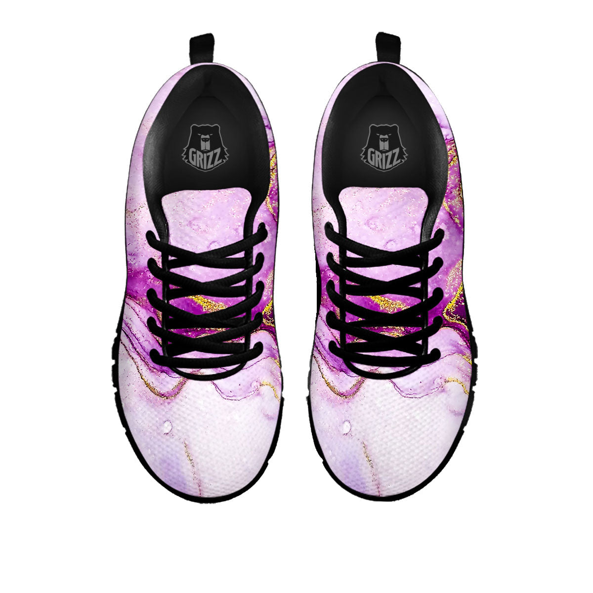 Marble Liquid Purple Print Pattern Black Sneaker-grizzshop