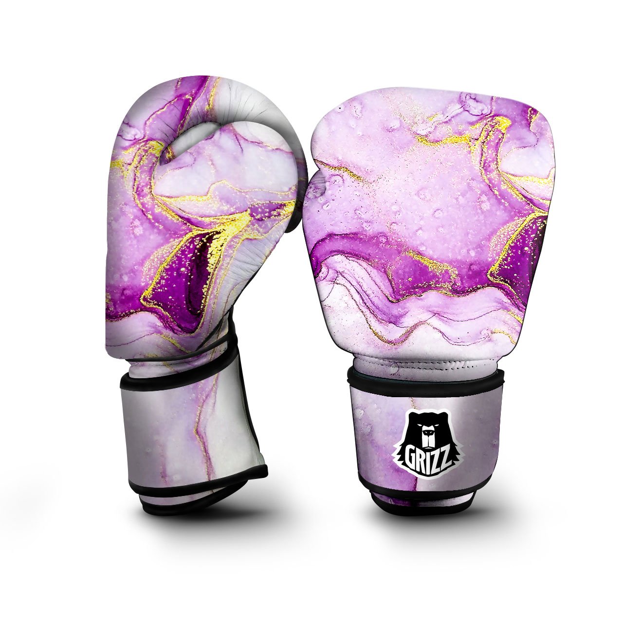 Marble Liquid Purple Print Pattern Boxing Gloves-grizzshop