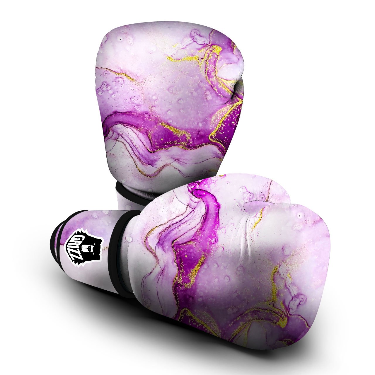 Marble Liquid Purple Print Pattern Boxing Gloves-grizzshop