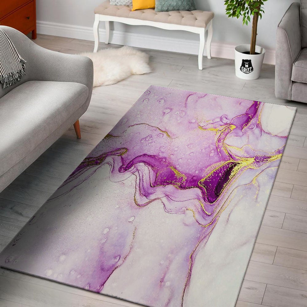 Marble Liquid Purple Print Pattern Floor Mat-grizzshop