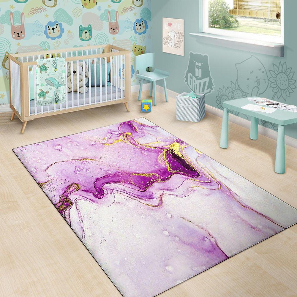 Marble Liquid Purple Print Pattern Floor Mat-grizzshop