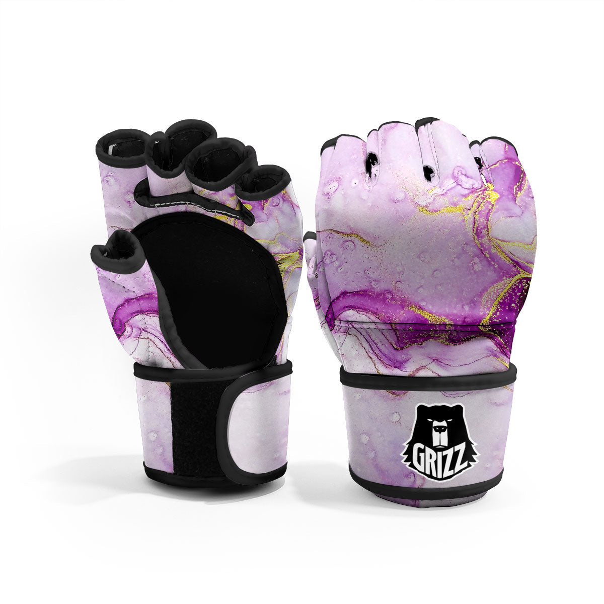 Marble Liquid Purple Print Pattern MMA Gloves-grizzshop