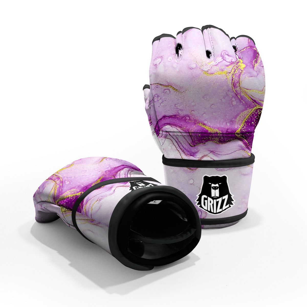 Marble Liquid Purple Print Pattern MMA Gloves-grizzshop