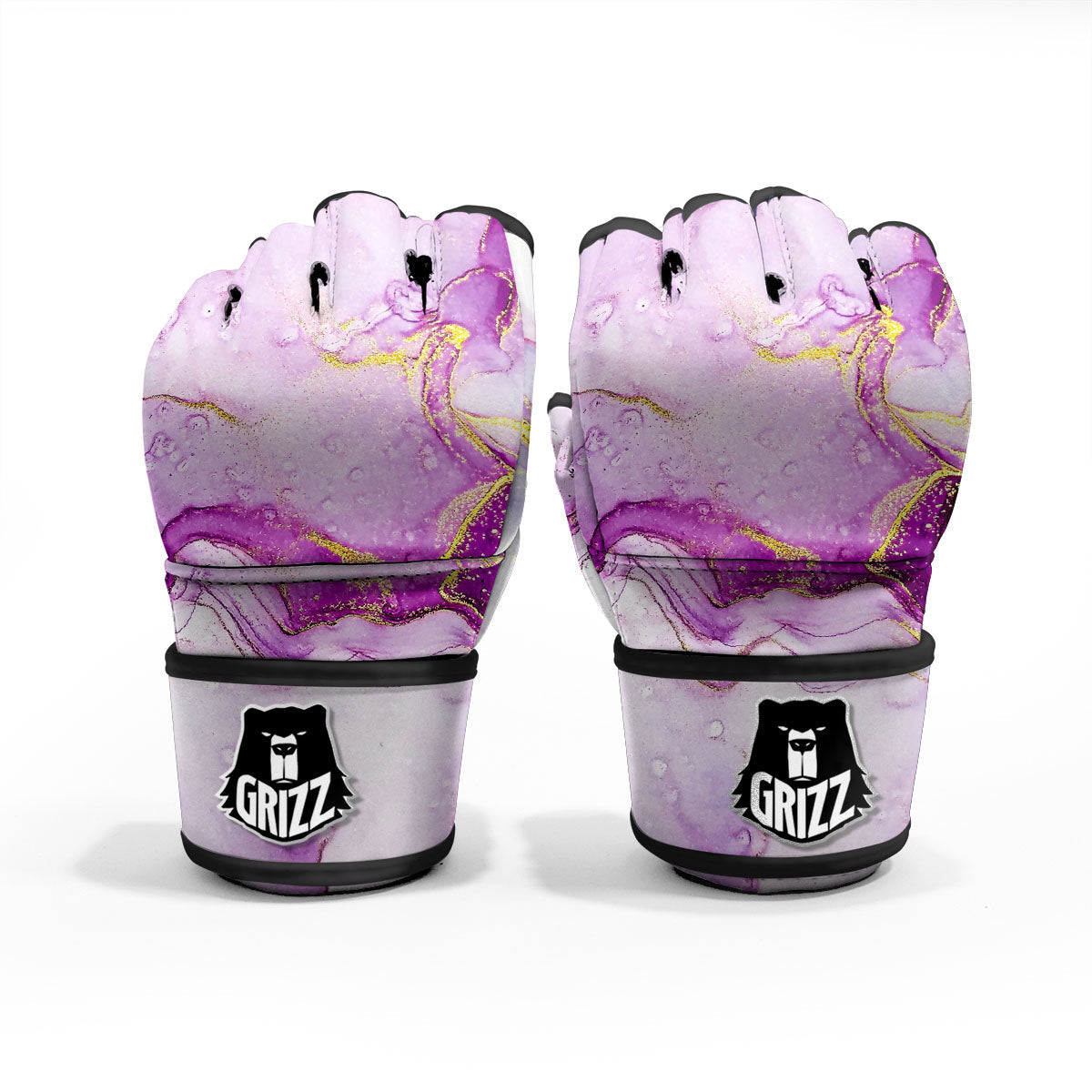 Marble Liquid Purple Print Pattern MMA Gloves-grizzshop