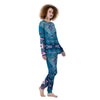 Marble Liquid Teal Pink Print Pattern Women's Pajamas-grizzshop