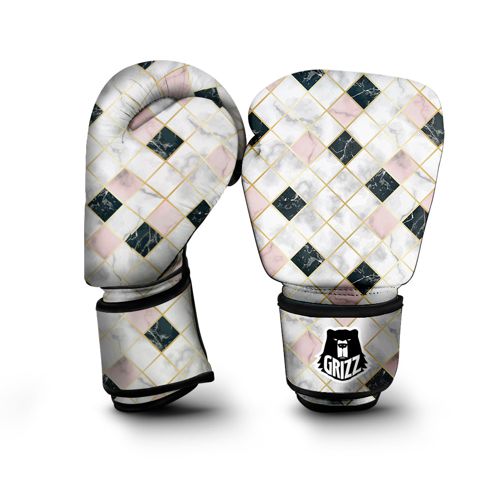 Marble Luxury Geometric Print Boxing Gloves-grizzshop
